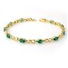 Image 1 : CERTIFIED 2.76ct EMERALD & DIAMOND BRACELET YELLOW GOLD