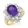 Image 1 : CERTIFIED 5.0ctw TANZANITE DIAMOND RING 14K YELLOW GOLD