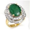 Image 1 : ACA CERTIFIED 7.04ctw EMERALD & DIAMOND RING 14KT GOLD