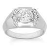 Image 1 : DIAMOND 1.65ctw MEN'S RING IN WHITE GOLD CERTIFIED