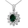 Image 1 : OVERSTOCK 1.55ctw DIAMOND & EMERALD PENDANT WHITE GOLD