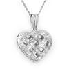 Image 1 : CERTIFIED 0.38ctw DIAMOND HEART NECKLACE 14K WHITE GOLD