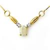 Image 1 : CERTIFIED 1.30ctw OPAL & DIAMOND NECKLACE YELLOW GOLD