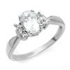 Image 1 : CERTIFIED 1.06ctw DIAMOND & AQUAMARINE RING WHITE GOLD