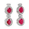 Image 1 : DANGLING 6.75ctw RUBY & DIAMOND EARRINGS 14K WHITE GOLD