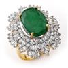 Image 1 : ACA CERTIFIED 11.65ctw DIAMOND & EMERALD RING 14KY GOLD