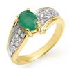 Image 1 : CERTIFIED 1.43ctw EMERALD & DIAMOND RING YELLOW GOLD