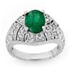 Image 1 : CERTIFIED 3.80ctw DIAMOND & EMERALD RING 14KT GOLD