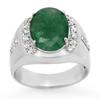 Image 1 : ACA CERTIFIED 6.33ctw EMERALD & DIAMOND MEN'S RING GOLD