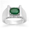 Image 1 : CERTIFIED 1.83ctw DIAMOND & EMERALD MEN'S GOLD RING