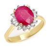 Image 1 : CERTIFIED 2.02ctw RUBY & DIAMOND RING 14KT YELLOW GOLD