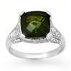 Image 1 : CERTIFIED 5.05ct GREEN TOURMALINE DIAMOND RING 14K GOLD