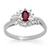 Image 1 : CERTIFIED .45 ctw RUBY & DIAMOND LADIES RING WHITE GOLD