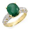 Image 1 : CERTIFIED 3.83ctw DIAMOND & EMERALD RING YELLOW GOLD