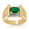 Image 1 : ACA OVERSTOCK 1.83ctw DIAMOND & EMERALD MEN'S GOLD RING