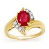 Image 1 : ACA CERTIFIED 1.80ctw DIAMOND & RUBY RING YELLOW GOLD