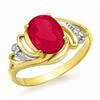 Image 1 : CERTIFIED 2.25ctw RUBY & DIAMOND RING YELLOW GOLD 14KT