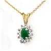 Image 1 : CERTIFIED .51 ctw EMERALD & DIAMOND LADIES PENDANT GOLD