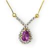 Image 1 : CERTIFIED .60 ctw AMETHYST LADIES NECKLACE YELLOW GOLD