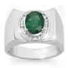 Image 1 : MEN'S 2.33ctw DIAMOND & EMERALD RING SOLID WHITE GOLD