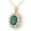 Image 1 : ACA CERTIFIED 10.11ctw EMERALD & DIAMOND PENDANT GOLD