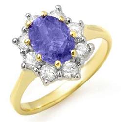 ACA CERTIFIED 2.75ct DIAMOND & TANZANITE RING 14KT GOLD