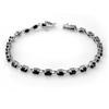 Image 1 : CERTIFIED 9.10ctw SAPPHIRE TENNIS BRACELET WHITE GOLD