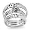 Image 1 : OVERSTOCK 0.12ctw CERTIFIED DIAMOND BRIDAL TRIO GOLD