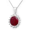 Image 1 : ACA CERTIFIED 3.70ctw RUBY & DIAMOND PENDANT 14KT GOLD