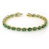 Image 1 : CERTIFIED 14.0 ctw EMERALD TENNIS BRACELET YELLOW GOLD