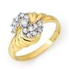 Image 1 : ACA CERTIFIED 0.25ctw DIAMOND CLUSTER RING YELLOW GOLD