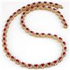 Image 1 : ACA CERTIFIED 27.10ctw RUBY & DIAMOND NECKLACE 14K GOLD