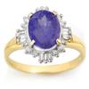 Image 1 : CERTIFIED 3.03ctw TANZANITE & DIAMOND RING YELLOW GOLD