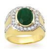 Image 1 : MEN'S 4.5ctw CERTIFIED DIAMOND & EMERALD RING GOLD