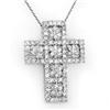 Image 1 : OVERSTOCK 1.75ctw DIAMOND CROSS NECKLACE 14K WHITE GOLD