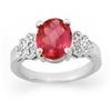 Image 1 : ACA CERTIFIED 3.85ct RUBELLITE & DIAMOND RING 14KT GOLD