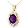 Image 1 : CERTIFIED 5.23ct AMETHYST & DIAMOND PENDANT YELLOW GOLD