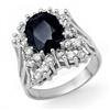 Image 1 : CERTIFIED 5.15ct SAPPHIRE & DIAMOND RING 14K WHITE GOLD