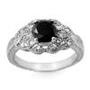 Image 1 : ACA CERTIFIED 1.75CT WHITE/BLACK DIAMOND RING 14KT GOLD