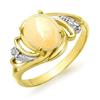 Image 1 : ACA CERTIFIED 1.05 ctw OPAL & DIAMOND RING YELLOW GOLD