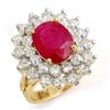 Image 1 : ACA CERTIFIED 8.00ctw RUBY & DIAMOND RING YELLOW GOLD