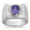 Image 1 : MEN'S 2.83ctw DIAMOND & TANZANITE RING IN WHITE GOLD