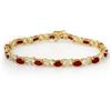 Image 1 : CERTIFIED 8.55ctw RUBY & DIAMOND BRACELET YELLOW GOLD