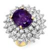 Image 1 : ACA CERTIFIED 12.50ctw TANZANITE DIAMOND RING 14K GOLD