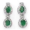 Image 1 : 5.75ct CERTIFIED EMERALD & DIAMOND EARRINGS 14K W GOLD