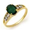 Image 1 : CERTIFIED 1.50ctw EMERALD & DIAMOND RING YELLOW GOLD