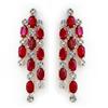 Image 1 : OVERSTOCK 4.03ctw DIAMOND & RUBY EARRINGS YELLOW GOLD