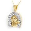 Image 1 : ACA CERTIFIED 1.25ctw DIAMOND SHOE PENDANT YELLOW GOLD