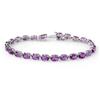 Image 1 : CERTIFIED 10.10ctw AMETHYST LADIES BRACELET WHITE GOLD