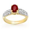 Image 1 : ACA CERTIFIED 1.50ctw RUBY & DIAMOND RING YELLOW GOLD